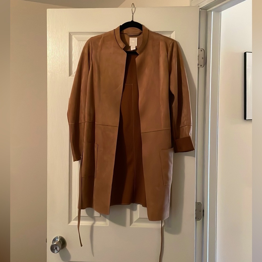 H&M suede tunic blazer in camel